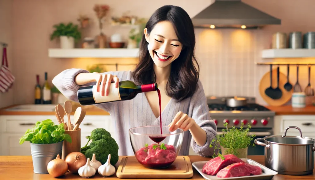肉の匂いを消すならワイン漬けが有効