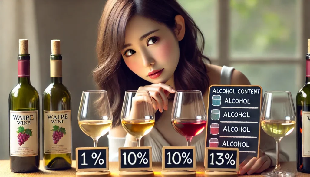 アルコール含量の違いを比較