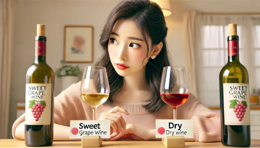 甘いぶどう酒と辛口ワインの違い
