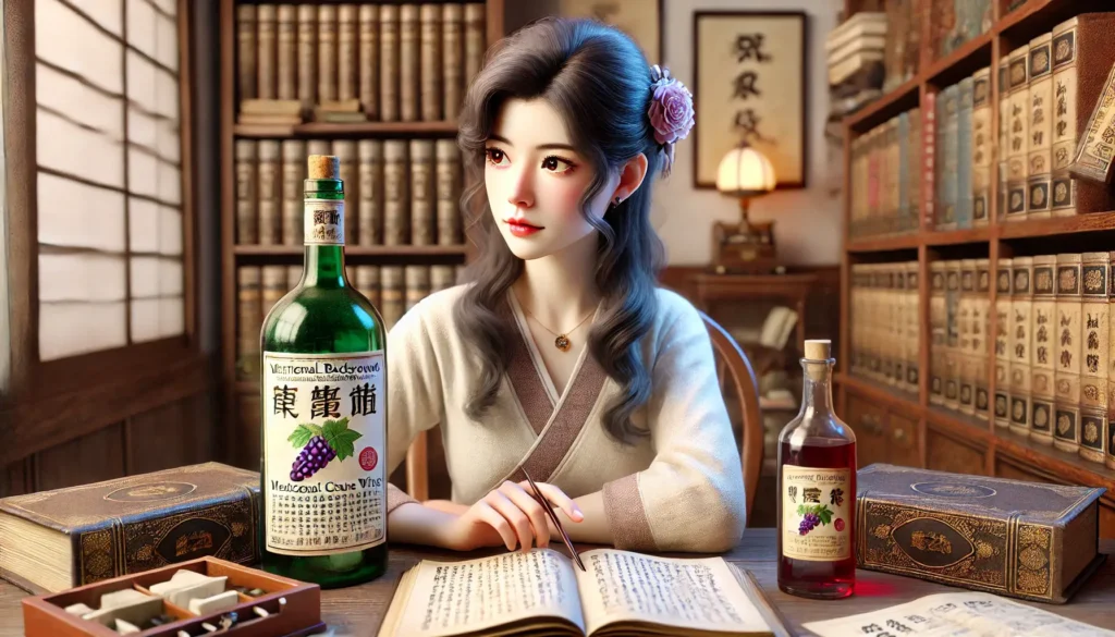 薬局で処方されるぶどう酒の背景